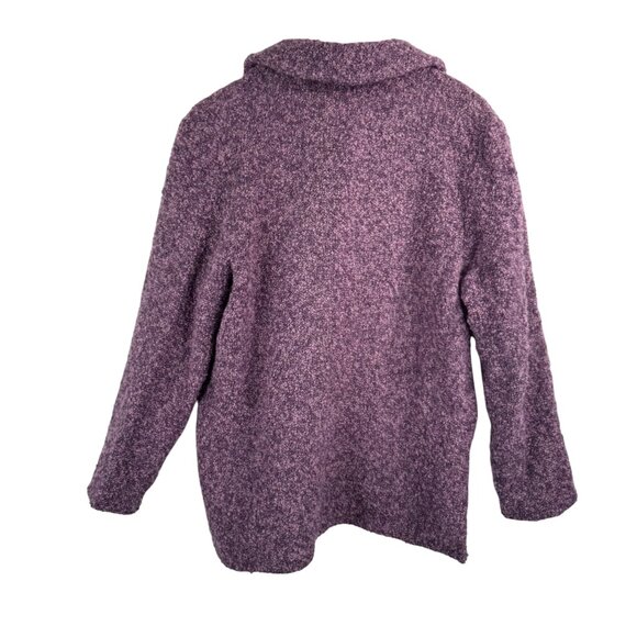 Weave of the Irish hand knitted Wool‎ blend cardigan purple sz M - Picture 3 of 7